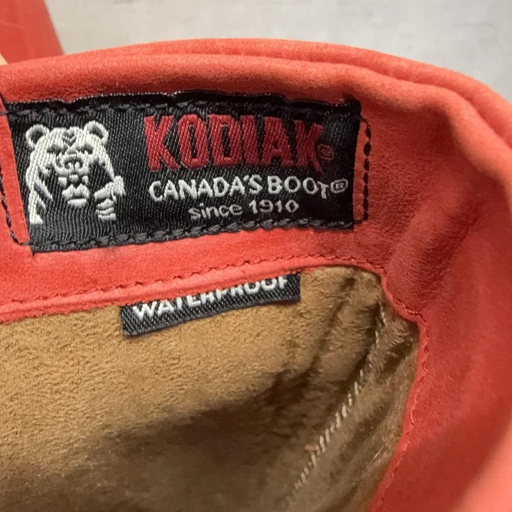 Kodiak Boots Womens Size 8 Red Leather Knee High Riding Waterproof Zip Buckle